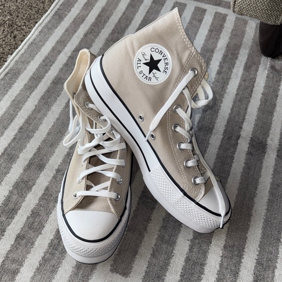 Converse Shoes - Platform Converse - beige/white